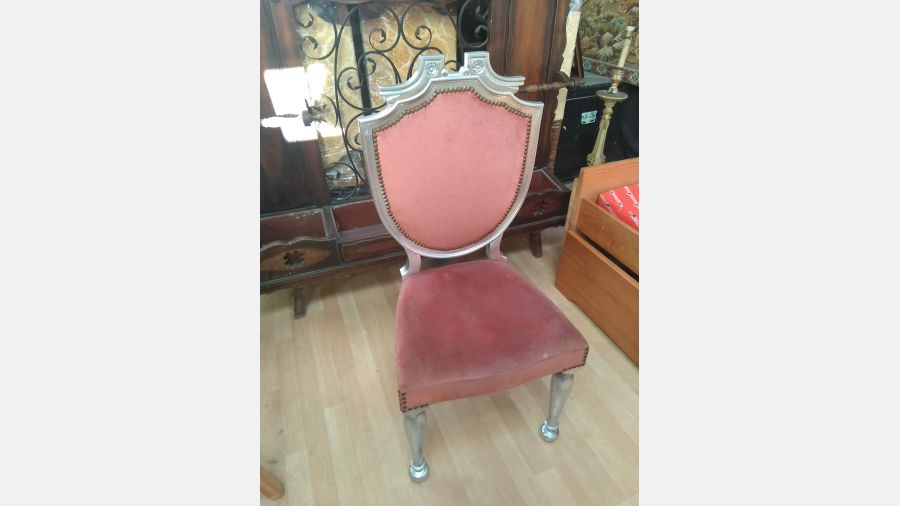 Cadeira Vintage cor Prata em Madeira