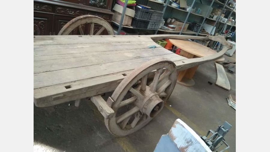 Carro de Bois, Carroça de carga Século XIX - Madeira - Castanheiro