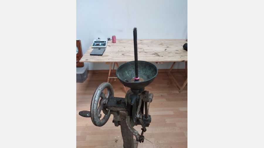 Máquina de lavagem de garrafas de vinho do século 19