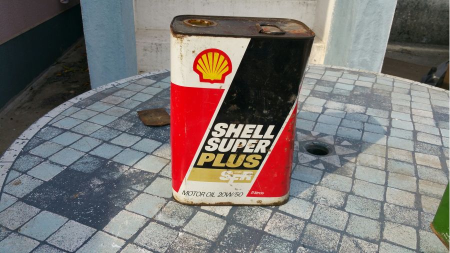 Lata de óleo Shell vintage 5 litros
