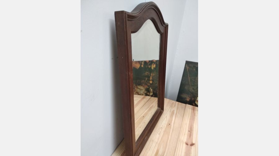 Espelho madeira castanho vintage