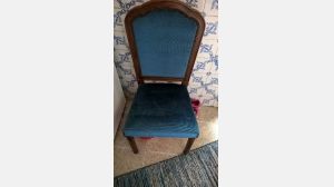 Cadeira Vintage em madeira Tecido Azul
